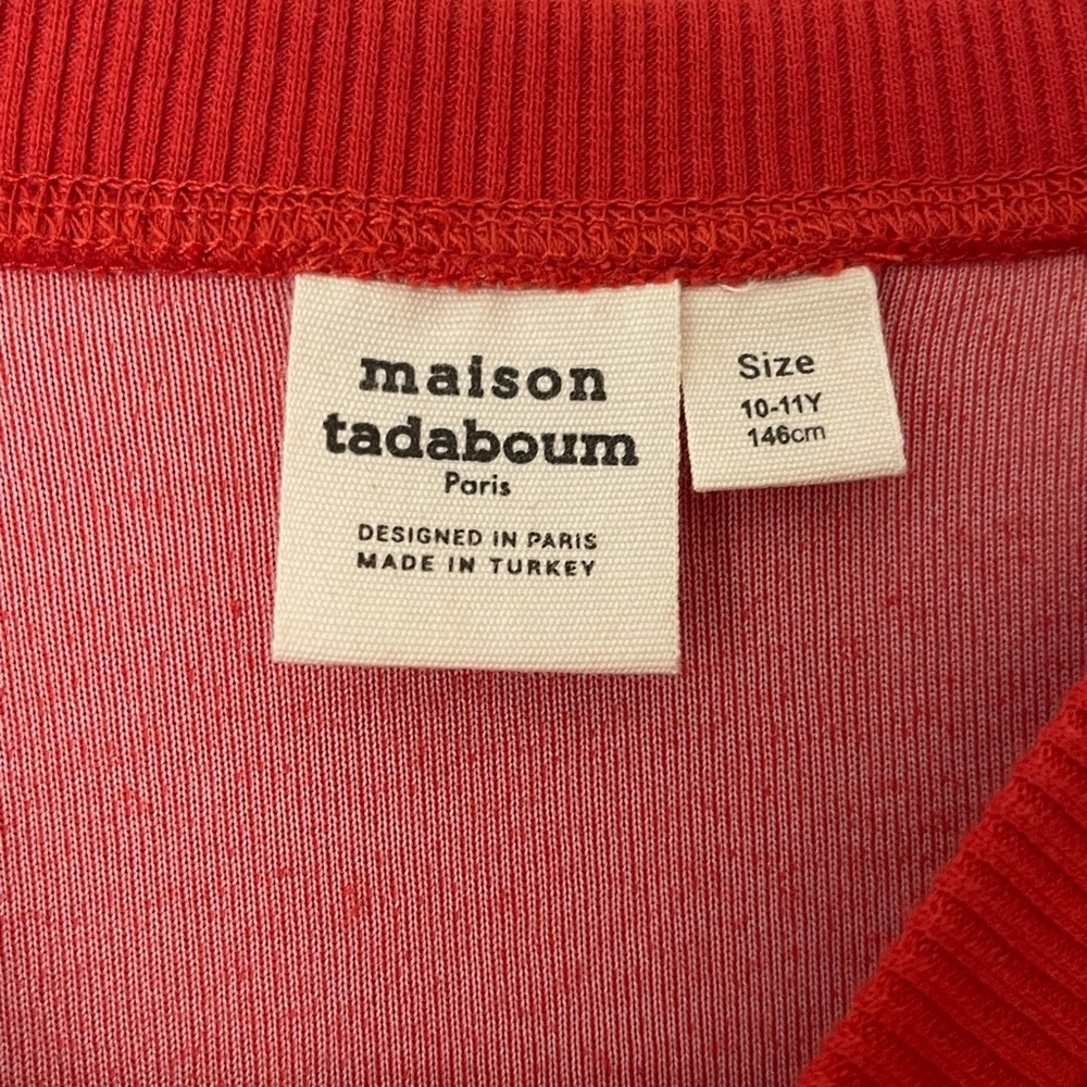 Maison Tadaboum French terry long sleeve tee/sweatshirt size 10-11 - worn 2x - Picture 3 of 6